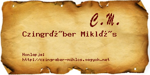 Czingráber Miklós névjegykártya