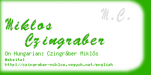 miklos czingraber business card