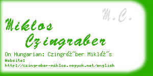 miklos czingraber business card